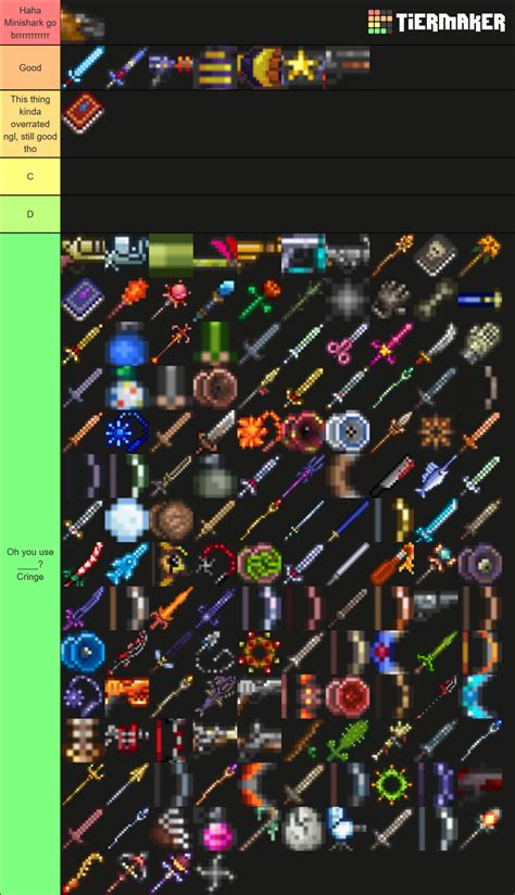 Terraria Magic Weapons Tier List Community Rankings Tiermaker ...