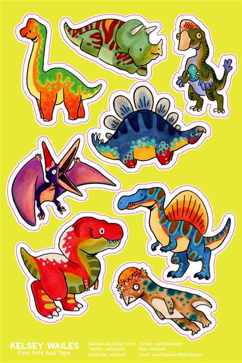 Dinosaur Sticker Sheet - Etsy