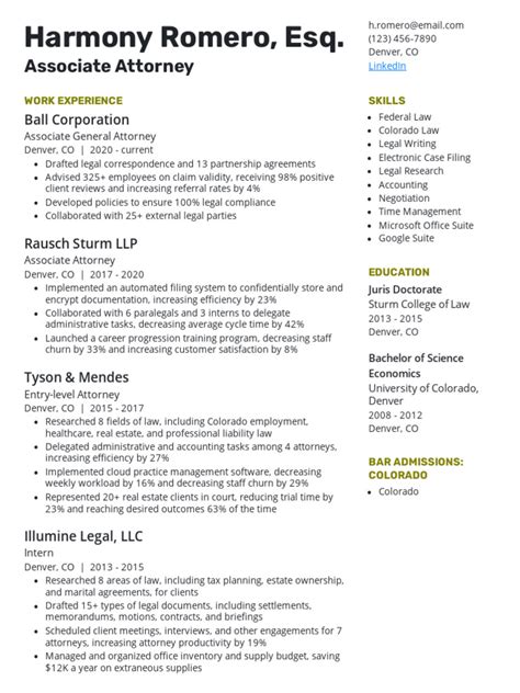 Associate Attorney Resume Example | PDF | Lawyer | Employment