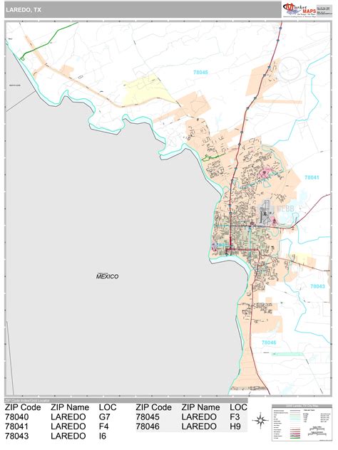 Laredo Texas Wall Map (Premium Style) by MarketMAPS