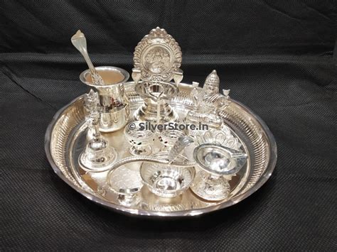 Silver pooja set - pack of 9 items – SilverStore.in