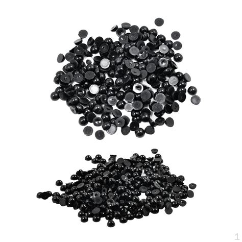 Buy 500x 4mm+6mm Black Half Pearl Beads Flat Back Cabochon for DIY Scrapbooking at affordable ...