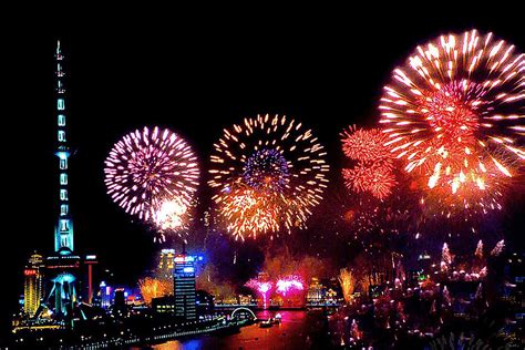 Shanghai Fireworks. Chinese New Year