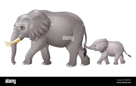 Cute mother and baby elephant Stock Vector Image & Art - Alamy