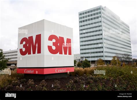 A logo sign outside of the headquarters of the 3M Company in St. Paul, Minnesota on October 24 ...