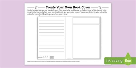 Create Your Own Book Cover Activity Sheet (teacher made)