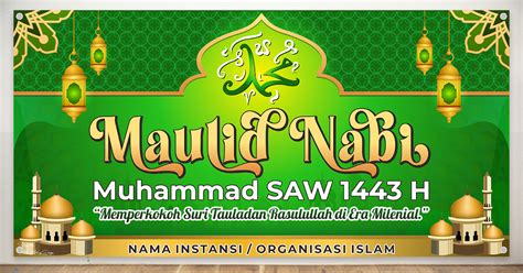 Desain Spanduk Maulid Muhammad Saw 1443 H Free Cdr Aldzi Art - Riset