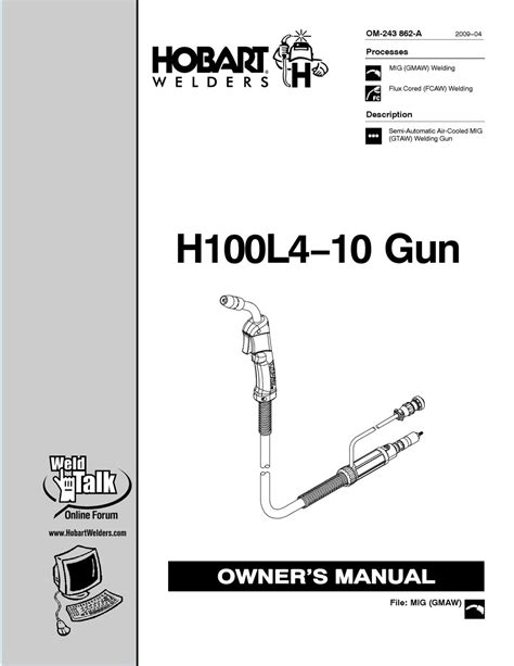 HOBART WELDERS H100L4-10 OWNER'S MANUAL Pdf Download | ManualsLib