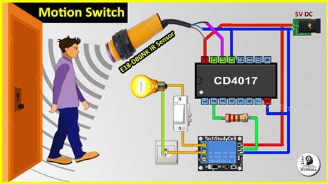 How to make Motion Sensor Light 💡💡 using IR Proximity Sensor | CD4017 IC Projects - YouTube