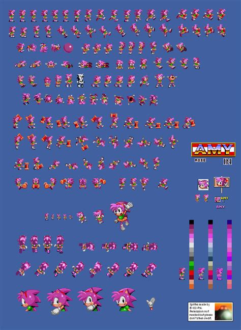 Amy In Sonic 2 Sprite Sheet by E-122-Psi on DeviantArt