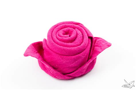 How To Fold A Beautiful Origami Napkin Rose - Paper Kawaii