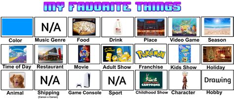 My Favorite Things Meme by LucianFilms2 on DeviantArt