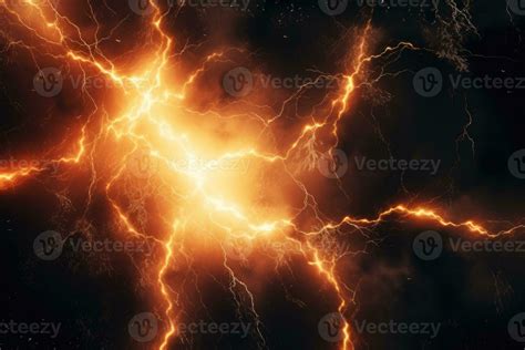 Flash of lightning on dark background. Thunderstorm. Generative AI ...