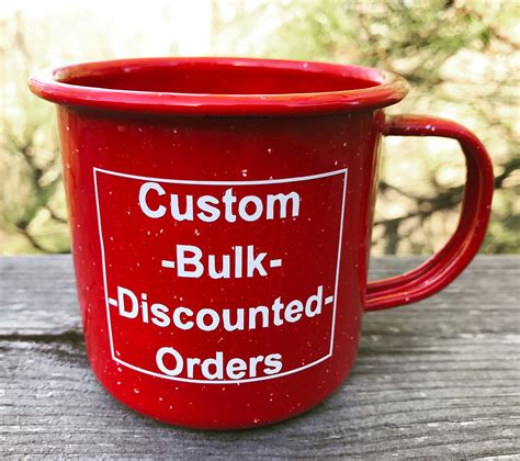 Custom Enamel Mug Minimum Quantity of 4 Custom Enamel Cup