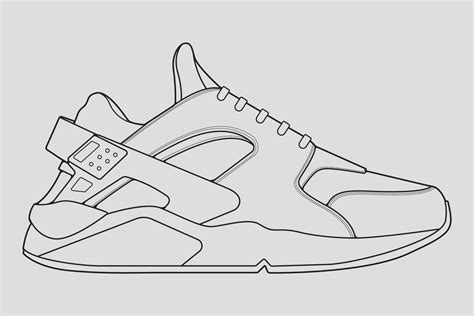 Shoes sneaker outline drawing vector, Sneakers drawn in a sketch style ...