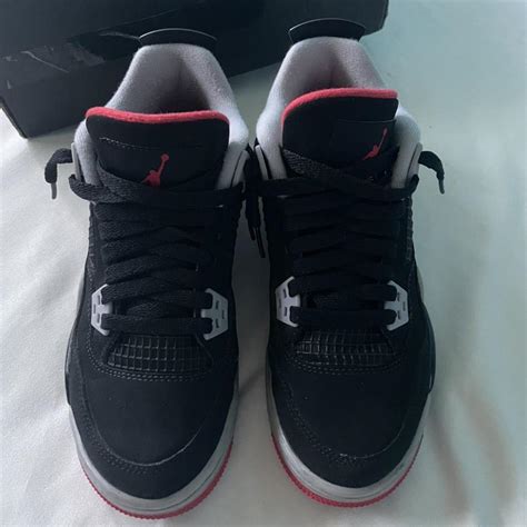 air jordan 4 - bred used w/ box 4.5 Y / 6 W... - Depop