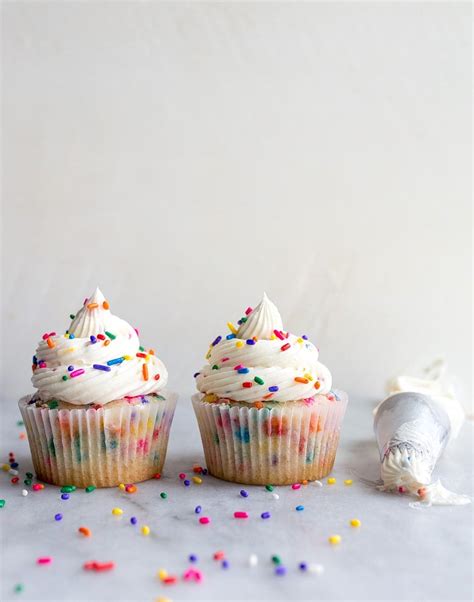 Birthday Cake Cupcakes with Sprinkles (small batch recipe) | Dessert for Two