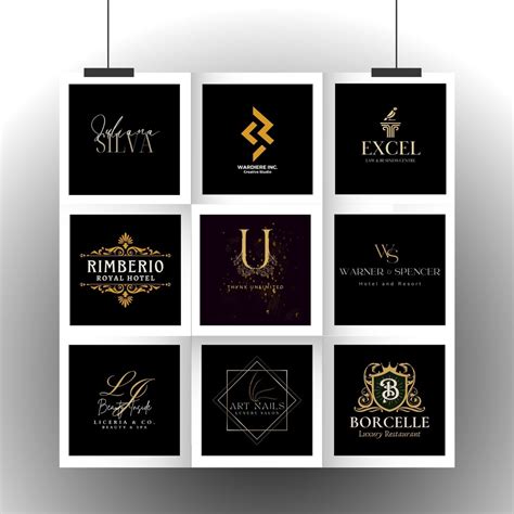 Luxury Brand Black and Gold Logo Design Luxury Minimal Logo - Etsy