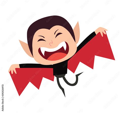 Cute little vampire kid vector cartoon character. Kid in halloween costume. Stock Vector | Adobe ...