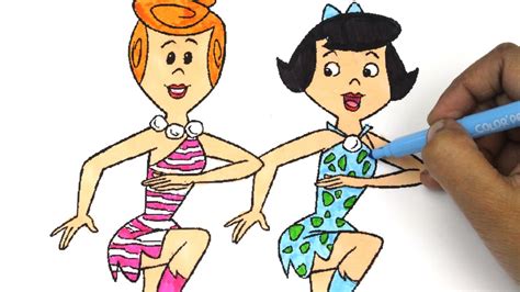 Coloring Wilma Flintstone & Betty Rubble, Flintstones Family coloring pages for kids COLORING ...