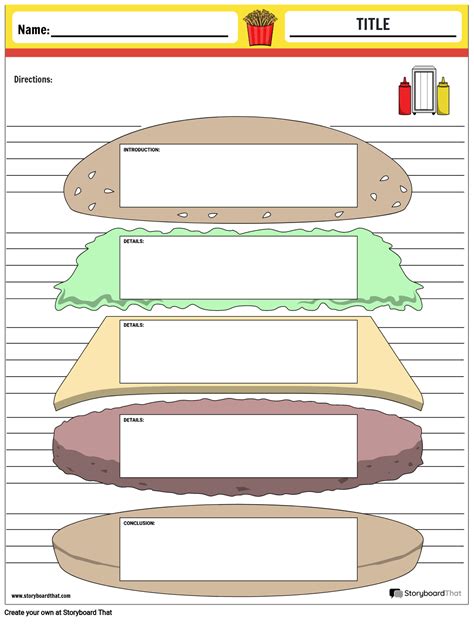 Graphic Organizer Hamburger Storyboard by sv-examples