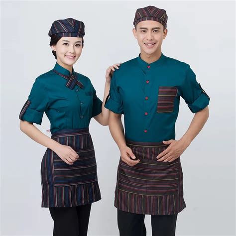 Staff Workwear Fashion Short Sleeve Coveralls Tea Shop Catering ...