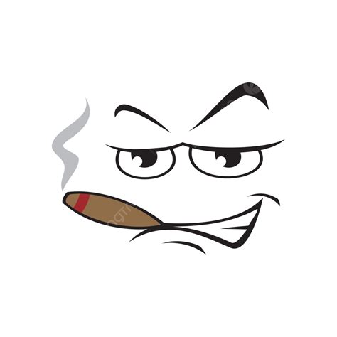 Cigar Smoking Facial Expression, Cigar, Smoking, Cartoon Cigar PNG and Vector with Transparent ...