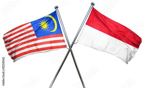 Malaysia flag with Indonesia flag, 3D rendering Stock Illustration ...