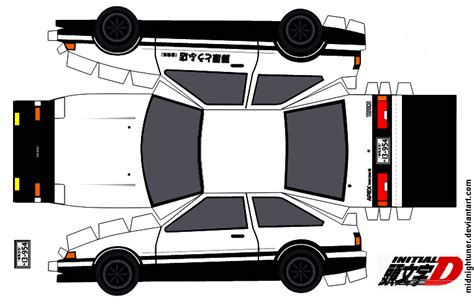 One sheet-Cut-Fold and Glue-toyota_ae86_trueno_police car_papercraft__fujiwara_tofu__by ...