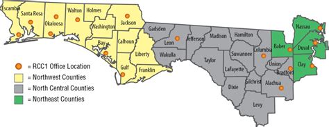 Map Of North Florida Counties - Cities And Towns Map