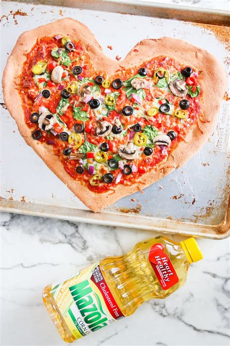 Heart Shaped Veggie Pizza