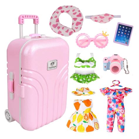 18 inch Doll Travel Play Set - Doll Accessories with Carry on Suitcase ...