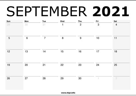 Printable Calendar Sept 2021 40 September 2021 Calendar Printable | Images and Photos finder