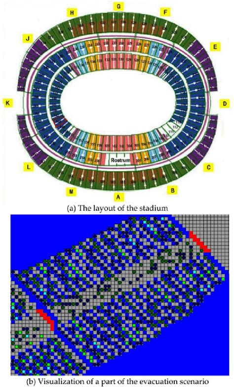 Evacuation scenario in Beijing national stadium. | Download Scientific Diagram