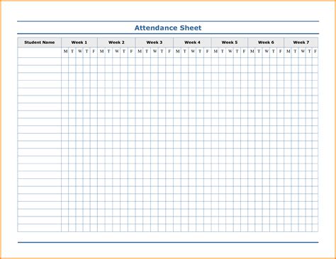 Attendance Sheet Template Word