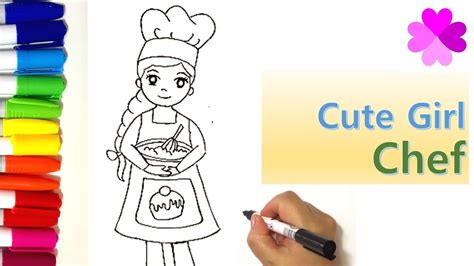 Female Chef Drawing