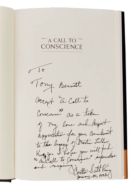 Tony Bennett | Coretta Scott King Inscribed Book A Call to Conscience ...