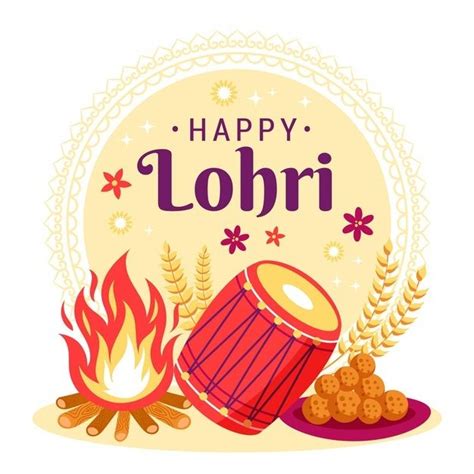 Free Vector | Hand-drawn lohri illustration | Happy lohri wallpapers ...