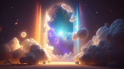 Holy Holy Mystical Heaven Background, Cloud, Lineage, Light Beam ...