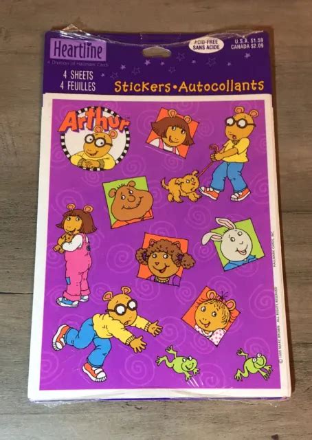 NEW ARTHUR PBS Kids Sticker Pack 4 Sheets Vintage Hallmark Marc Brown RARE $24.99 - PicClick