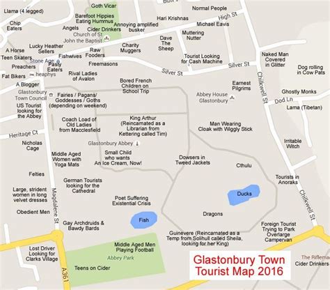 a map showing the location of glastonbury town