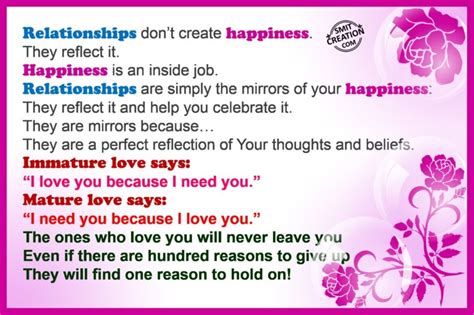 Relationships don’t create happiness. - SmitCreation.com