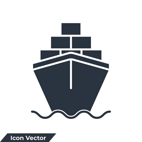 cargo barge icon logo vector illustration. large cargo ships symbol ...