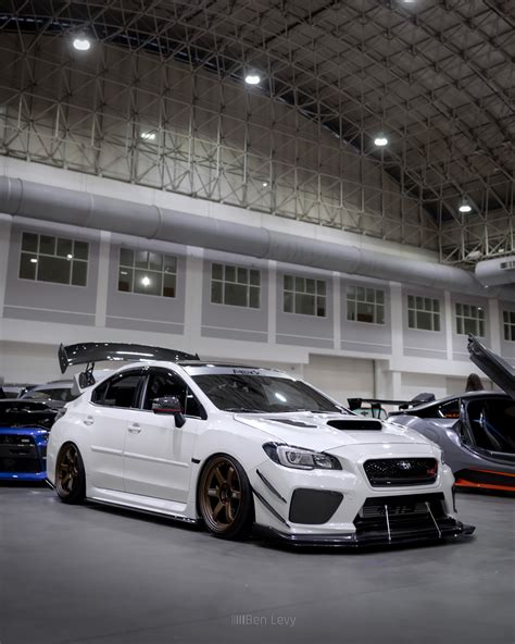 White Subaru WRX STI on TE37 SL Wheels - BenLevy.com