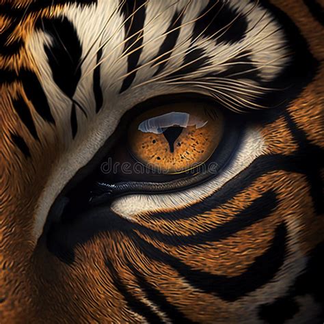 Eye of the tiger close up stock illustration. Illustration of dark ...