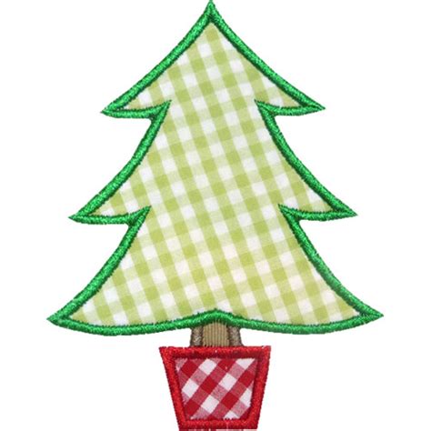 Potted Christmas Tree Applique Design