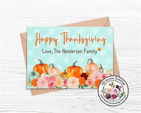 Personalized Thanksgiving Card Printable Thanksgiving - Etsy