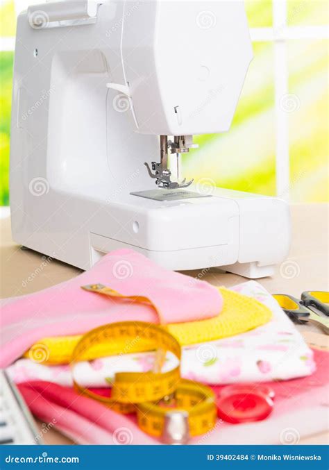 Sewing Machine and Sewing Accessories Stock Photo - Image of group, arrangement: 39402484