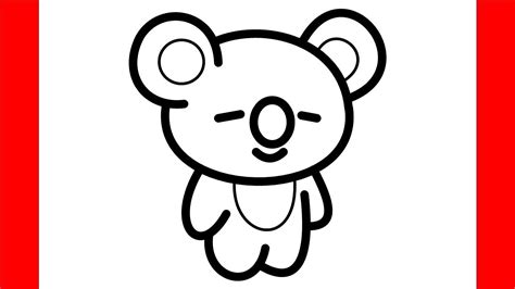 How To Draw Koya From BT21 - Step By Step Drawing - YouTube