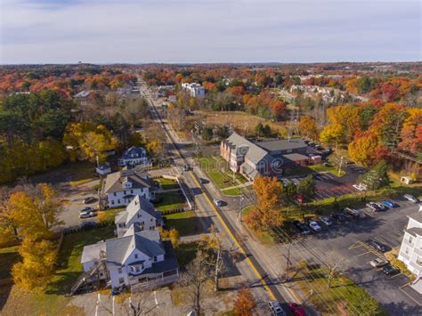 Tewksbury Town Center Aerial View, MA, USA Stock Photo - Image of clock, area: 159561588